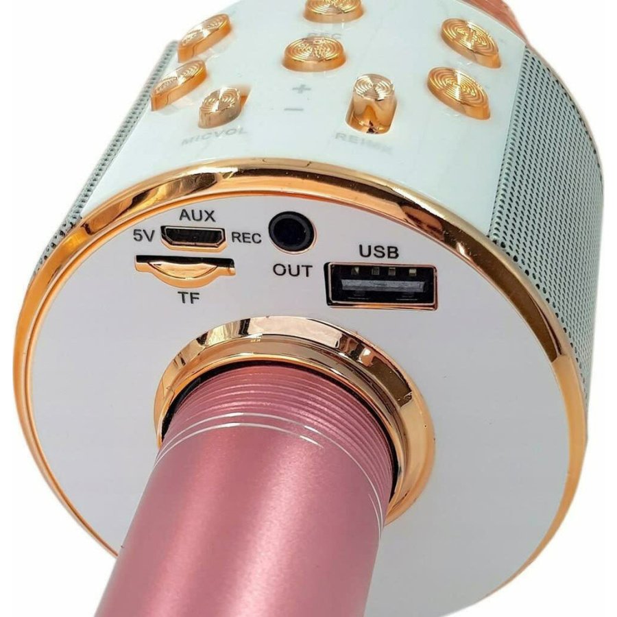 Ασύρματο Μικρόφωνο Karaoke με Ηχείο Bluetooth σε Ροζ Χρυσό Χρώμα - Image 2