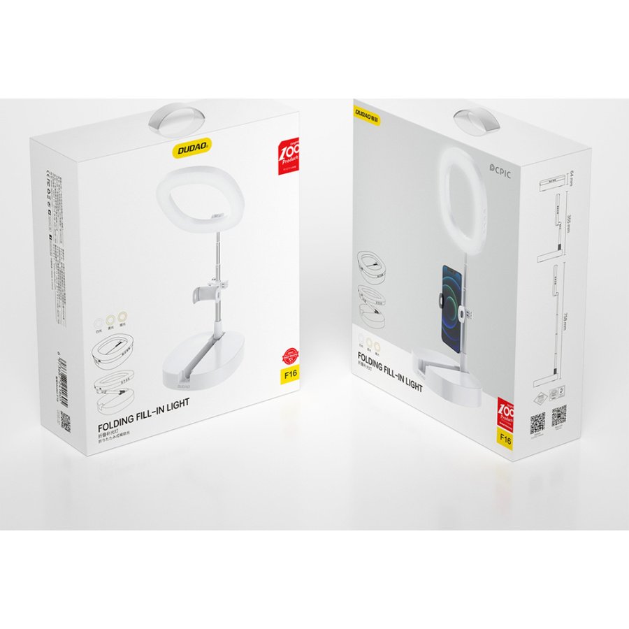 Dudao Ring Light F16 με Επιτραπέζια Βάση Στήριξης και Βάση για Κινητό - Image 9
