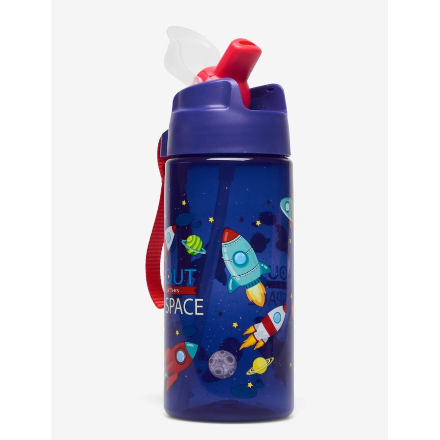 Lunch Buddies Πλαστικό Παγούρι με Καλαμάκι Out Of This Space σε Μπλε χρώμα 400ml - Image 3