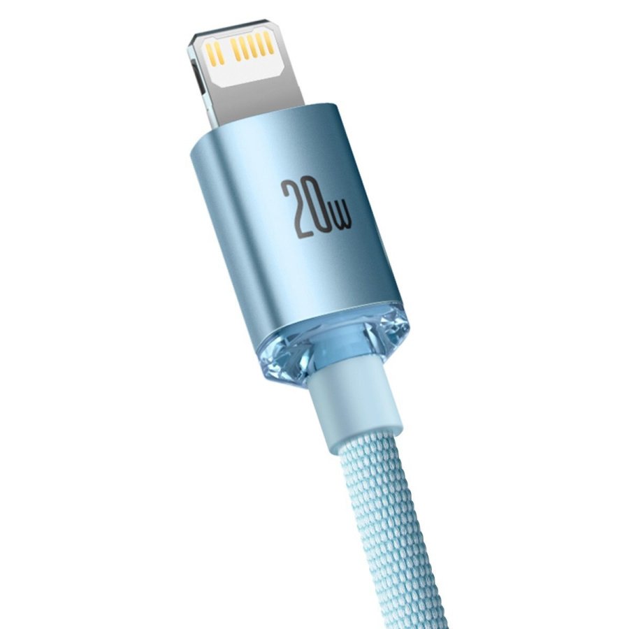 Baseus Crystal Shine Braided USB-C to Lightning Cable 20W Μπλε 2m (CAJY001403) - Image 3