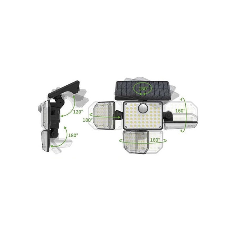 Ηλιακός Προβολέας με Αισθητήρα Κίνησης και Τηλεχειριστήριο σε Μαύρο χρώμα AT00010634 - Image 5