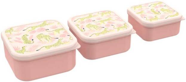 21000282 Lunch Buddies Πλαστικό Παιδικό Σετ Φαγητού Λεοπάρδαλη Πολύχρωμο 3τμχ - Image 1