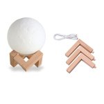 Διακοσμητικό Φωτιστικό Μοοn Light LED Ανάγλυφο & Αφής 3D 8cm σε Λευκό Χρώμα - Image 2