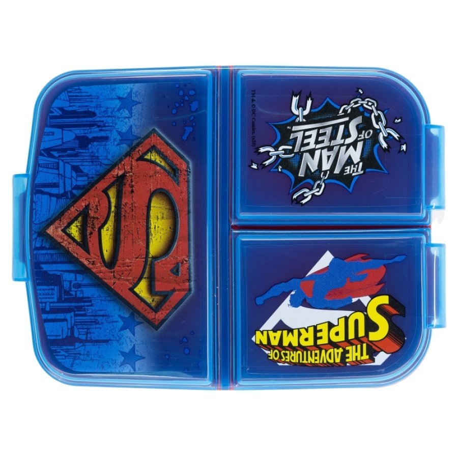 Stor Superman Πλαστικό Παιδικό Δοχείο Φαγητού Μπλε Μ19.5 x Π16.5 x Υ6.7cm - Image 2