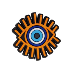 Αξεσουάρ για Διακόσμηση Παπουτσιών Crocs σχέδιο Μάτι Βλεφαρίδες Πορτοκαλί