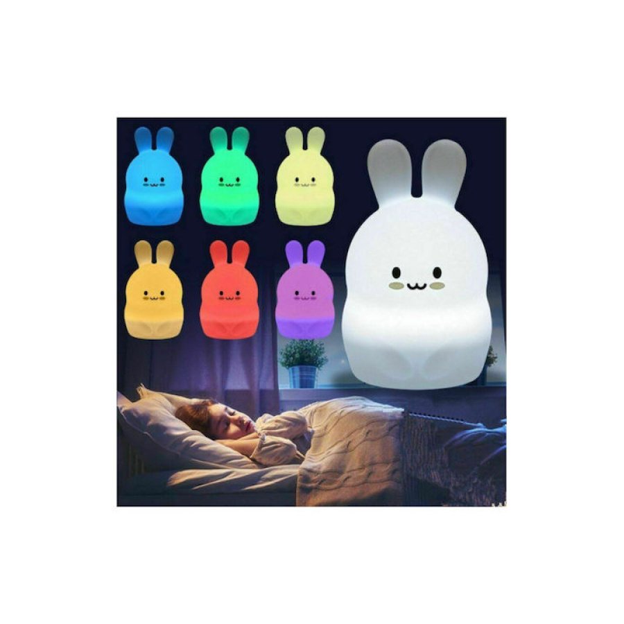 Φωτάκι Νυκτός Κουνελάκι RGB επαναφορτιζόμενο με κομπιούτερ - Image 3