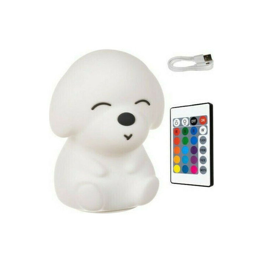 Led Παιδικό Διακοσμητικό Φωτιστικό Dog με Εναλλαγές Χρωματισμών Λευκό - Image 2