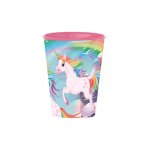 Ποτήρι πλαστικό με σχέδιο μονόκερο σε υπέροχα χρώματα