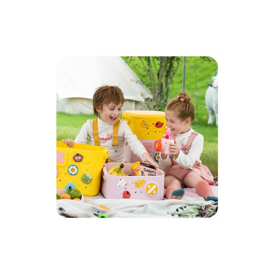 Παιδικό Κουτί Αποθήκευσης από Πλαστικό Ροζ 33.2x31.7x18.1cm - Image 4