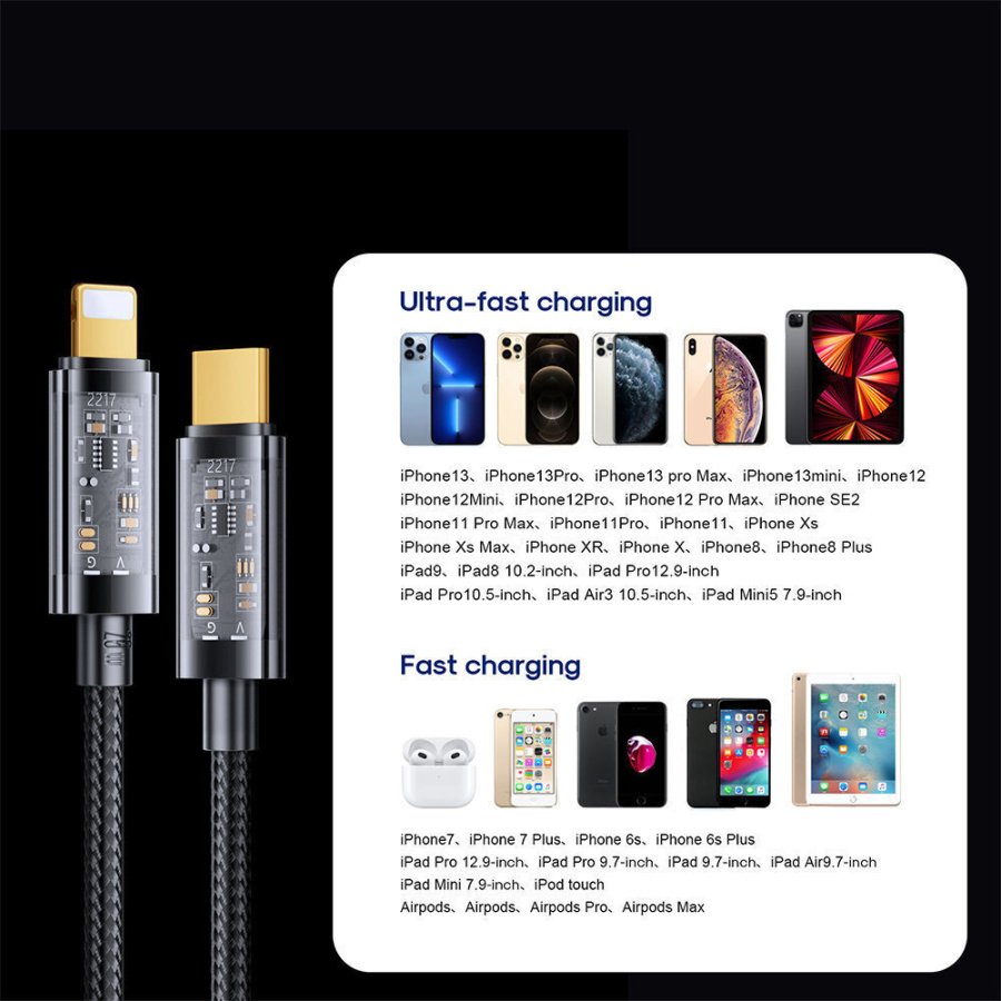 Joyroom S-CL020A20 Braided USB-C to Lightning Cable 20W Μπλε 2m - Image 2