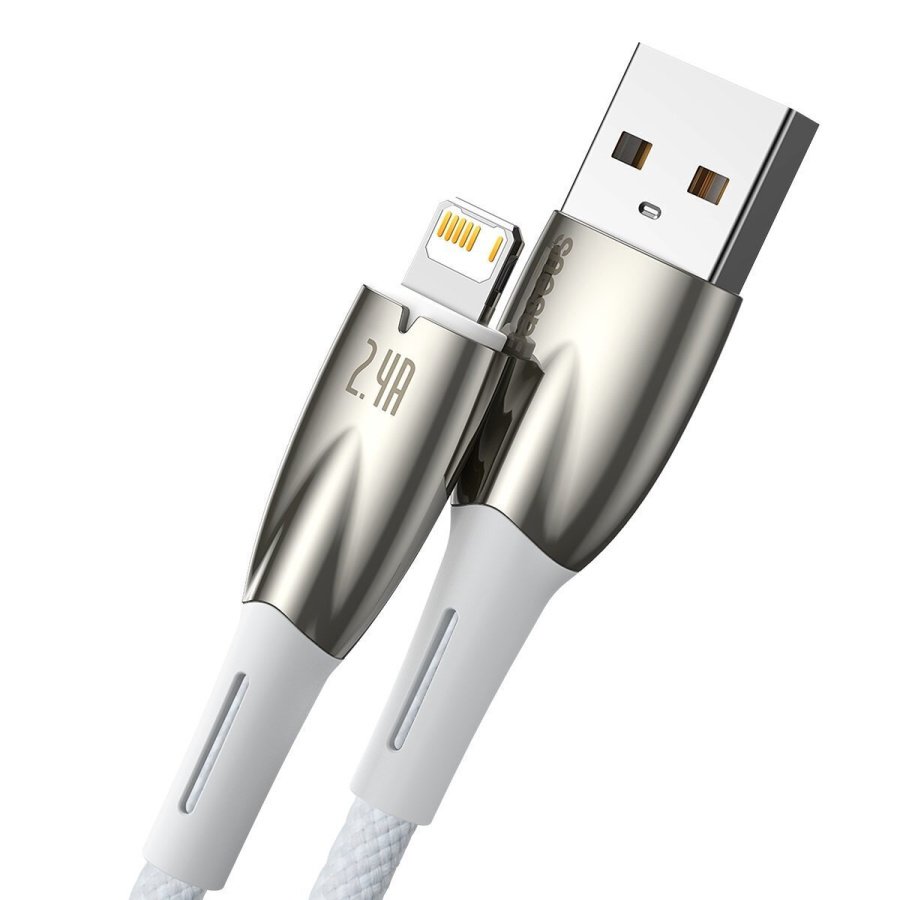 Baseus Glimmer Braided USB to Lightning Cable Λευκό 2m (CADH000302) - Image 4