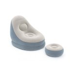 Πουφ Φουσκωτή Πολυθρόνα Bestway με υποπόδιο Μπλε - Image 7