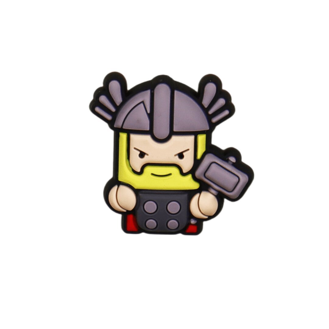 1618__--_ Αξεσουάρ για Διακόσμηση Παπουτσιών Crocs σχέδιο Thor Γκρι - Image 1