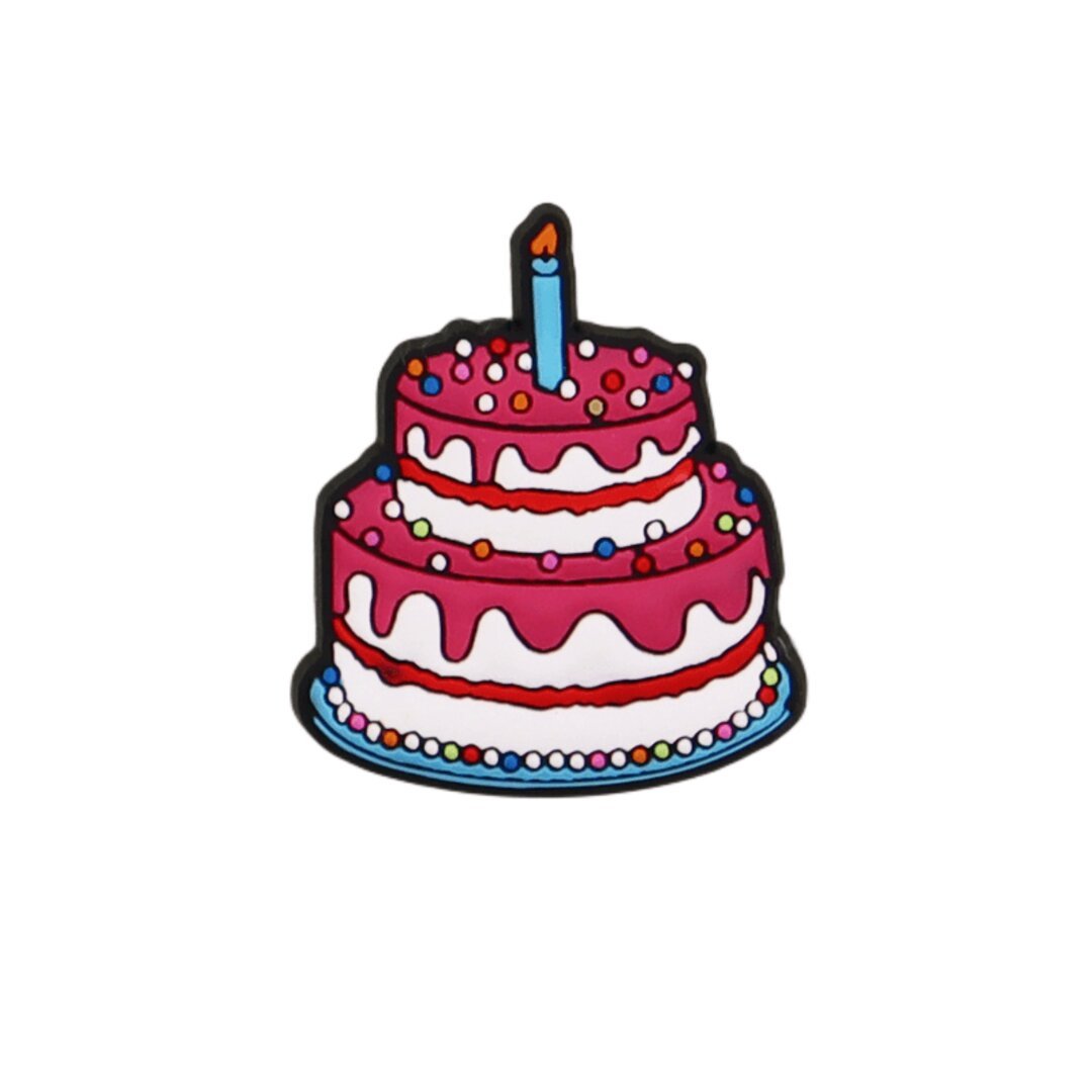 1645__--_ Αξεσουάρ για Διακόσμηση Παπουτσιών Crocs σχέδιο Τούρτα Ροζ - Image 1