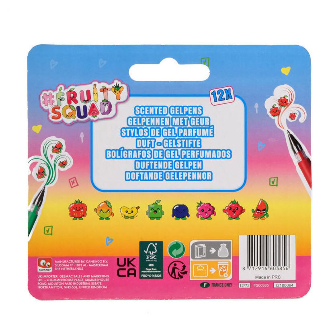 Fruity Squad Canenco Mini Gel Αρωματικοί Μαρκαδόροι Ζωγραφικής σε 12 Χρώματα - Image 4