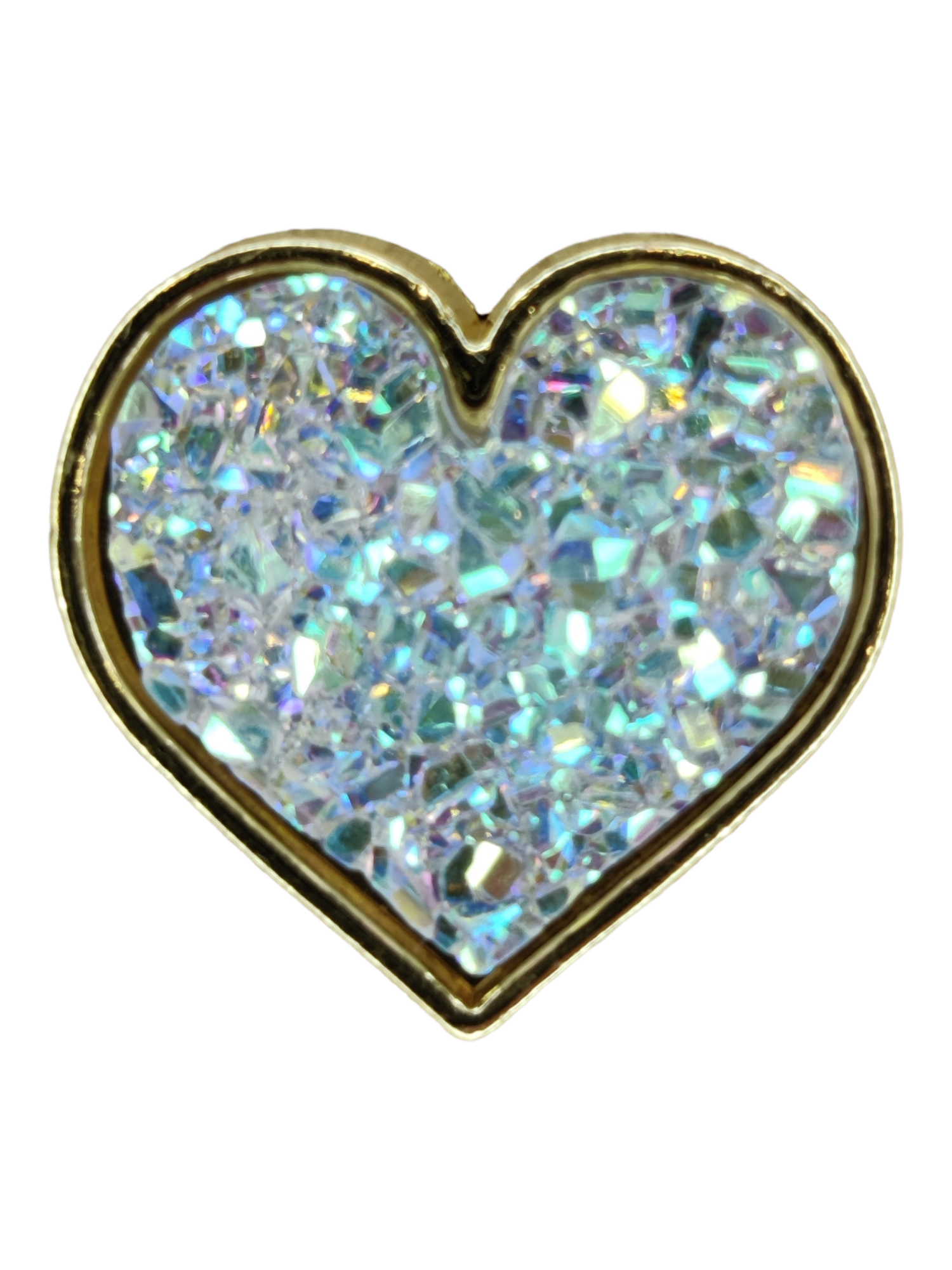 PhotoRoom-20230617_202841_33 Μεταλλικό Αξεσουάρ για Διακόσμηση Παπουτσιών Crocs σχέδιο Gem Heart Strass - Image 1