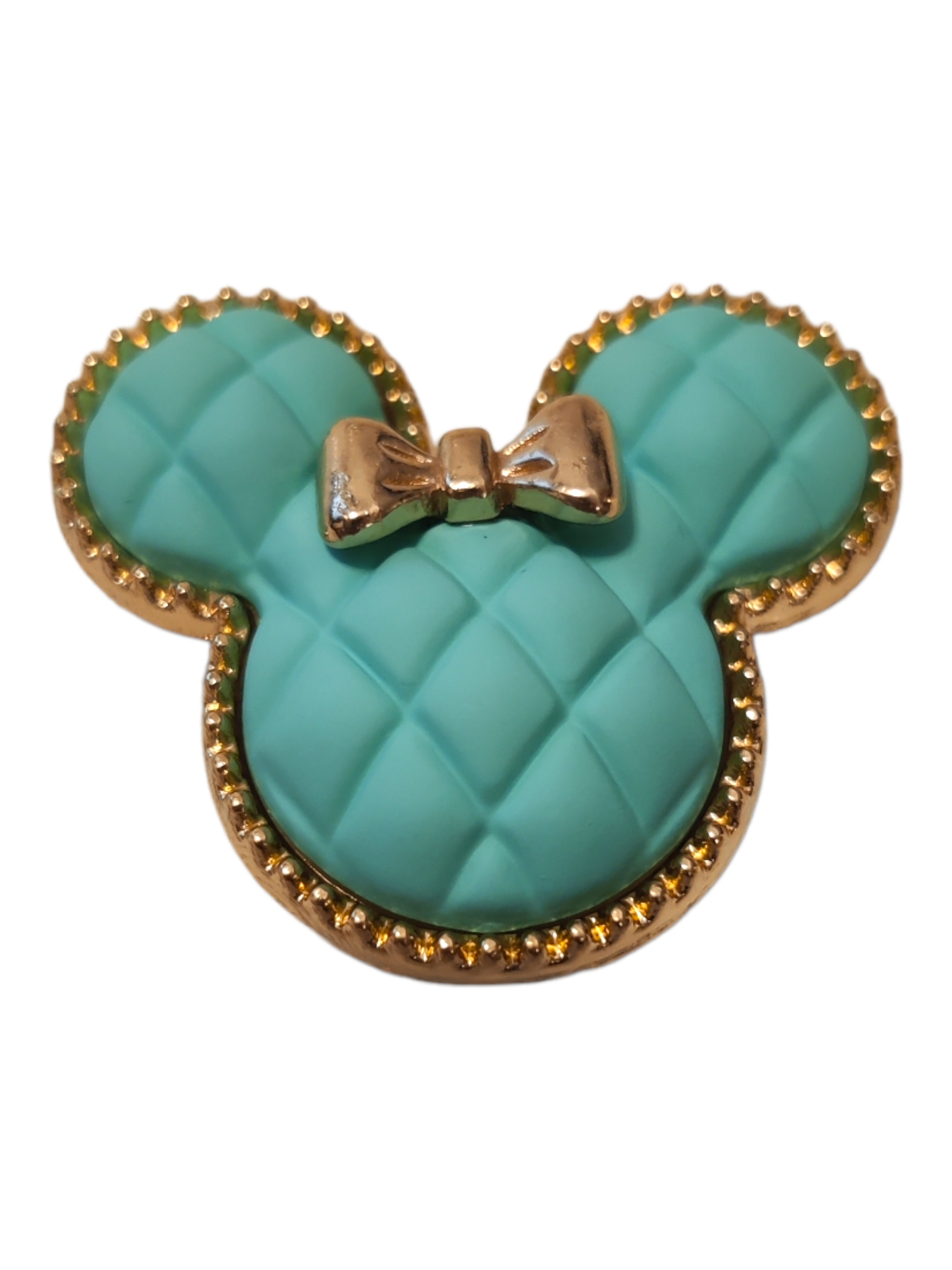 PhotoRoom-20230803_204154_12 Μεταλλικό Αξεσουάρ για Διακόσμηση Παπουτσιών Crocs σχέδιο Minnie Green Mint with bow - Image 1