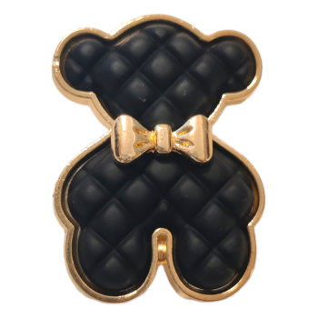 Μεταλλικό Αξεσουάρ για Διακόσμηση Παπουτσιών Crocs σχέδιο Black Bear with Bow
