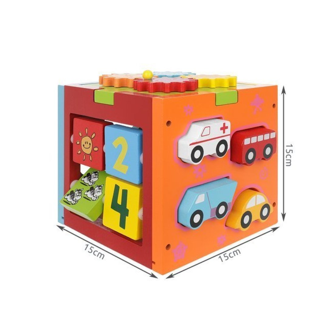 Εκπαιδευτικός Κύβος από Ξύλο για 18+ Μηνών - Image 3