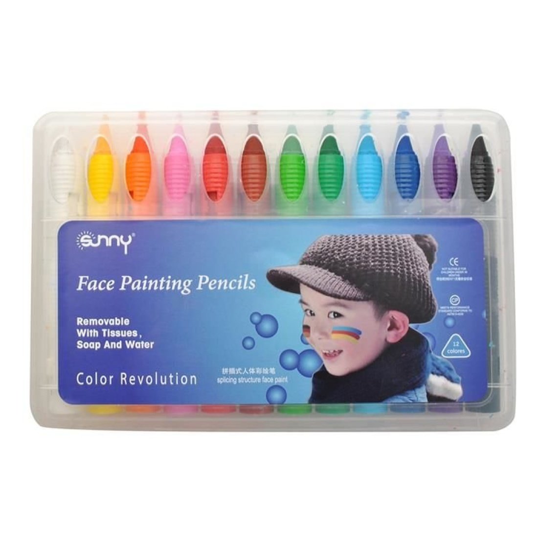 Αποκριάτικο Face Painting και Body Painting Πολύχρωμο 12τμχ - Image 2