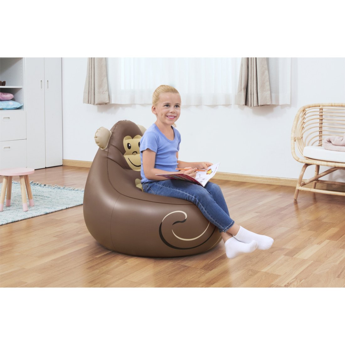 Πουφ Πολυθρόνα Bestway Σχέδιο Μαϊμού 72 x 72 x 64 cm - Image 4