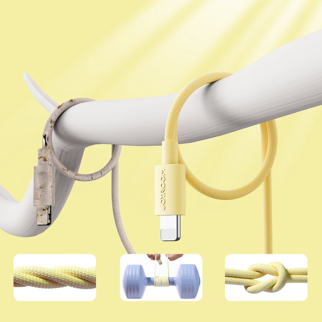 Joyroom S-2024M13 Braided USB-C to Lightning Cable 20W Κίτρινο 2m - Image 3