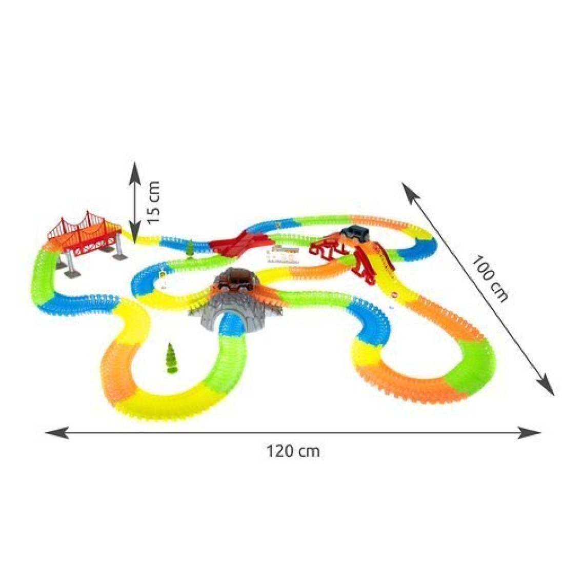 Μαγική Πίστα με Ράγες και Αυτοκινητάκια που Φωτίζουν Στο Σκοτάδι 484τμχ - Image 3