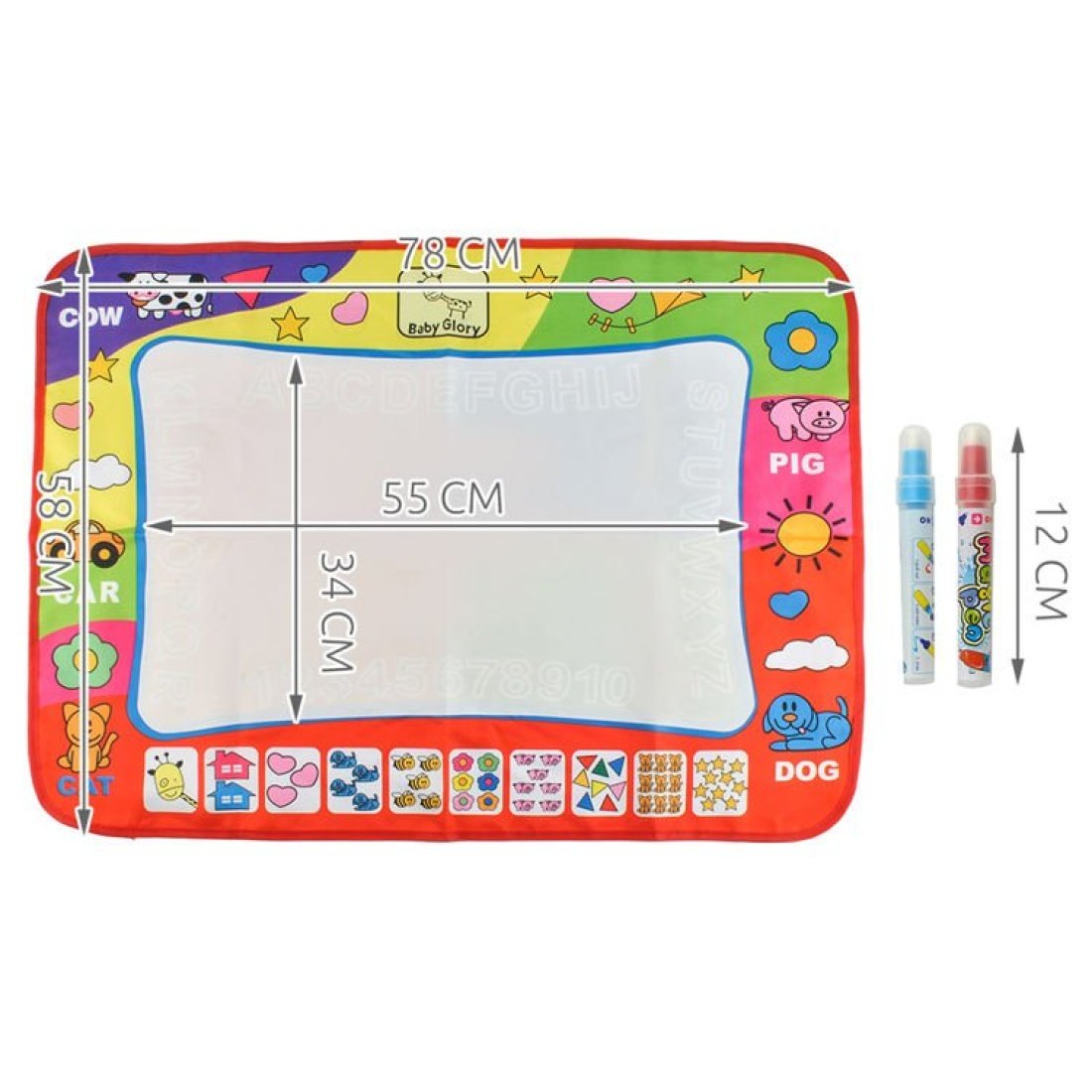 Ζωγραφική Σετ Μαγικό Χαλάκι με 2 Μαρκαδόρους Νερού για Παιδιά 3+ Ετών - Image 6