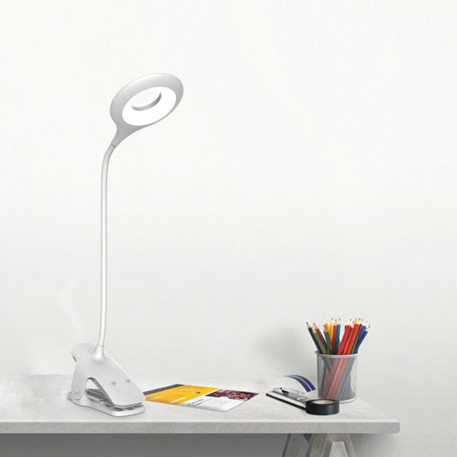 Hurtel LED reading lamp with clip + white micro USB cable Λευκό - Image 4