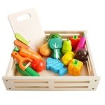 Καφάσι με Φρούτα, Λαχανικά & Εργαλεία Κοπής από Ξύλο για 6+ Ετών 17τμχ