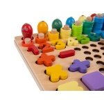 Ξύλινο Εκπαιδευτικό Παιχνίδι με Χρωματιστές σφαίρες, Αριθμητικά Σύμβολα και Κρίκους, 30x30x7.5 cm - Image 10