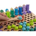 Ξύλινο Εκπαιδευτικό Παιχνίδι με Χρωματιστές σφαίρες, Αριθμητικά Σύμβολα και Κρίκους, 30x30x7.5 cm - Image 8