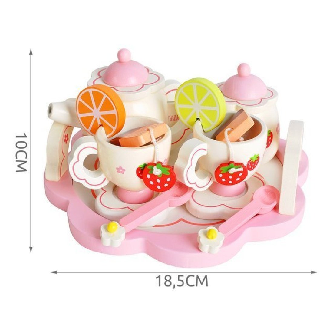 Ξύλινο Παιχνίδι Σετ Τσαγιού Ξύλινο Σερβίτσιο Τσαγιού 16τμχ - Image 2