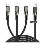 Joyroom Braided USB to 2x Lightning / Type-C Cable Μαύρο 1.3m (S-1335K4)