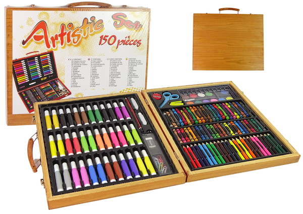 eng_pm_Large-Artistic-Set-in-a-Wooden-Case-Artistic-Set-150-Pieces-Creative-fun-12850_1 Σετ Ζωγραφικής 150τμχ σε Βαλιτσάκι Ξύλινο - Image 1