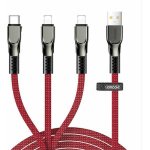 Joyroom Braided USB to 2x Lightning / Type-C Cable Κόκκινο 1.3m (S-1335K4)