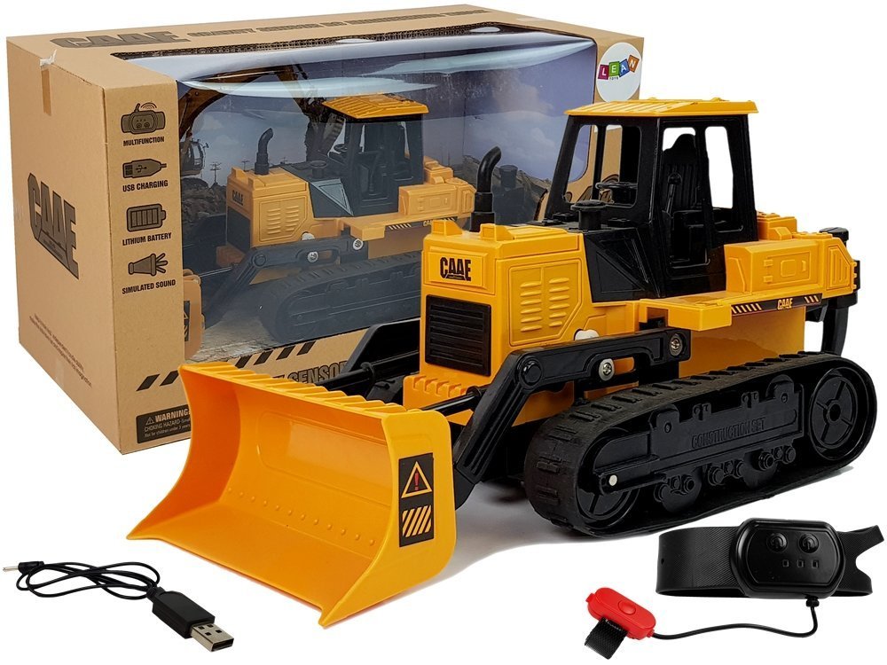 eng_pl_Bulldozer-Caterpillar-Wheels-Remote-Controlled-by-Hand-Gesture-2-4G-1-28-8395_1 Τηλεκατευθυνόμενη Μπουλντόζα Ελέγχεται από χειρονομία χεριού 2.4G 1:28 - Image 1