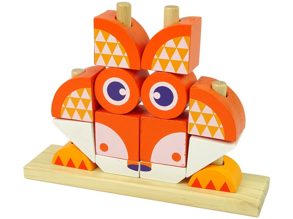 eng_pl_Creative-Wooden-Spatial-Jigsaw-Puzzle-3D-Orange-Fox-10144_3 Κύβοι από Ξύλο Αλεπού για 1.5+ Ετών - Image 1