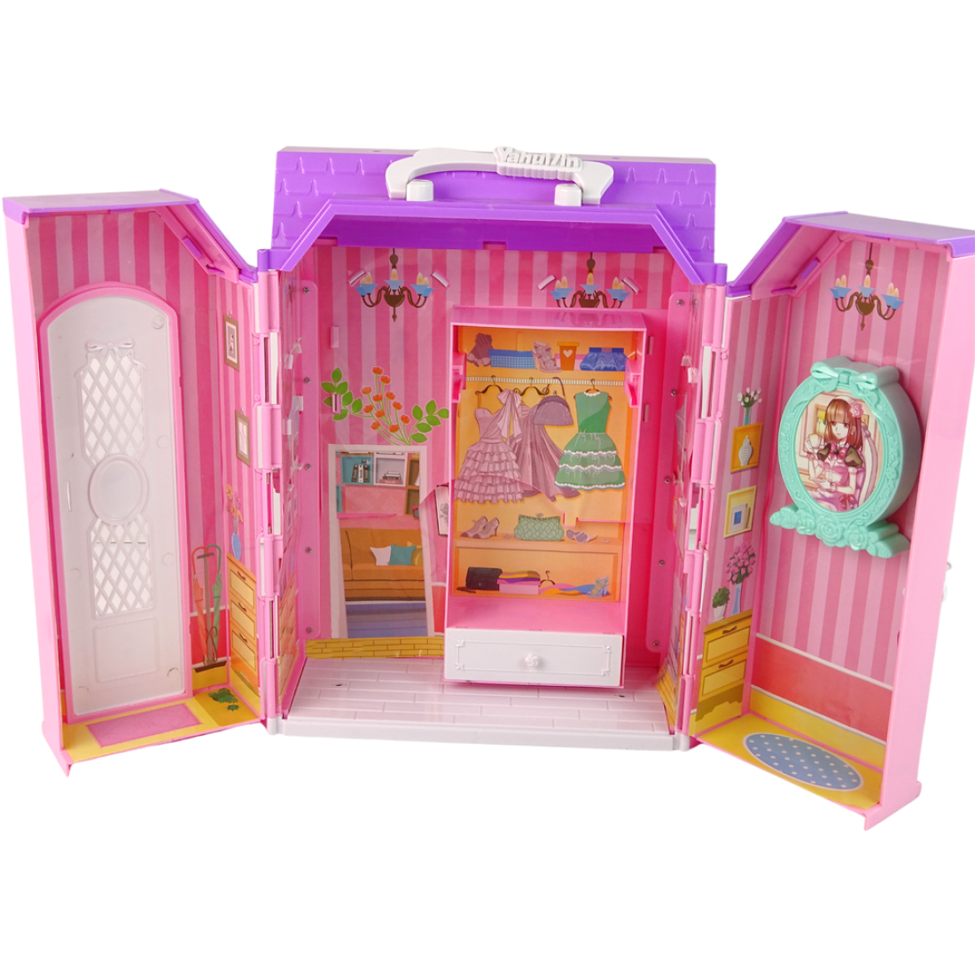 Κουκλόσπιτο Γκαρνταρόμπα Καθρέφτης κούκλας με μπαταρίες στη θήκη 3+ - Image 8