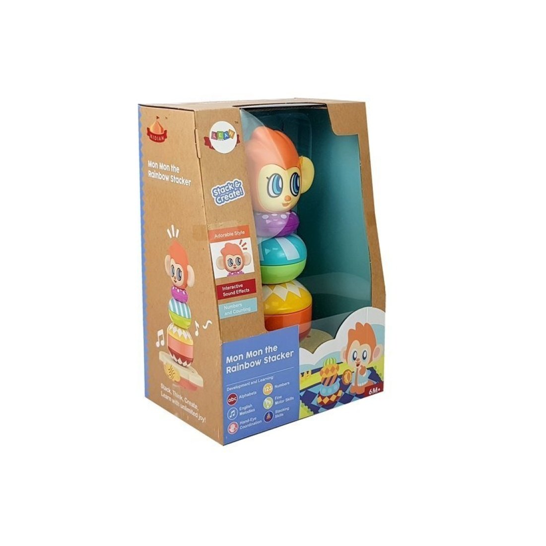 Εκπαιδευτική πυραμίδα μαϊμού με ήχους, εκμάθηση αριθμών από 6 μηνών - Image 2