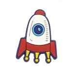 Αξεσουάρ για Διακόσμηση Παπουτσιών Crocs σχέδιο  Πύραυλος Άσπρος Κόκκινος Τρεις Φλόγες