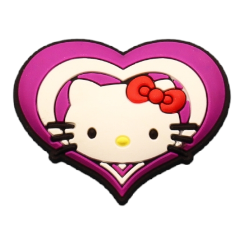 PhotoRoom-20230614_231917_6 Αξεσουάρ για Διακόσμηση Παπουτσιών Crocs σχέδιο Hello Kitty Μωβ Σε Καρδιά - Image 1