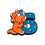 Αξεσουάρ για Διακόσμηση Παπουτσιών Crocs Αριθμός 6 με Δεινοσαυράκι