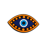 Αξεσουάρ για Διακόσμηση Παπουτσιών Crocs Μάτι Μπλε Πορτοκαλί Οβάλ