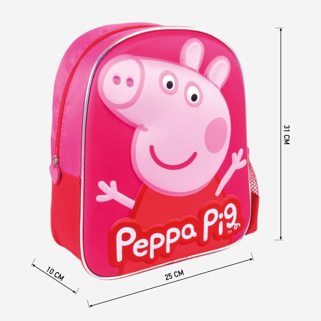 Peppa Pig Σχολική Τσάντα Πλάτης Νηπιαγωγείου Cerda σε Ροζ χρώμα Μ25 x Π10 x Υ31cm - Image 3