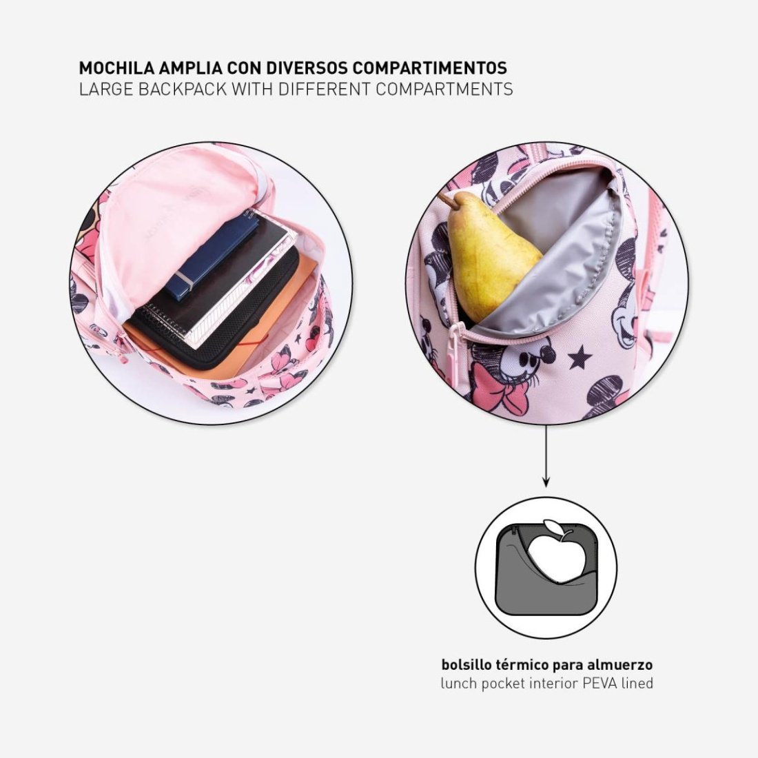 Cerda Σχολική τσάντα πλάτης Minnie Mouse Ροζ 42x15x32εκ - Image 3