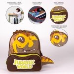Cerda Jurassic Park Σχολική Τσάντα Πλάτης Νηπιαγωγείου σε Καφέ χρώμα Μ16 x Π10 x Υ30εκ - Image 3