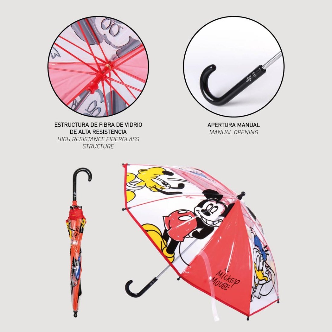Cerda Παιδική Ομπρέλα Μπαστούνι Mickey - Image 5