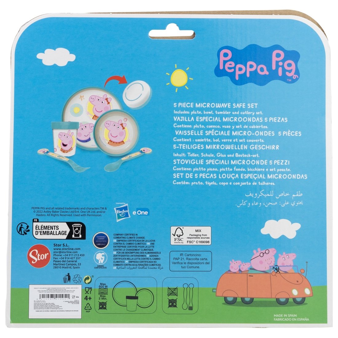 Stor Αντιολισθητικό Σετ Φαγητού Peppa Pig από Πλαστικό Πολύχρωμο 5τμχ - Image 3