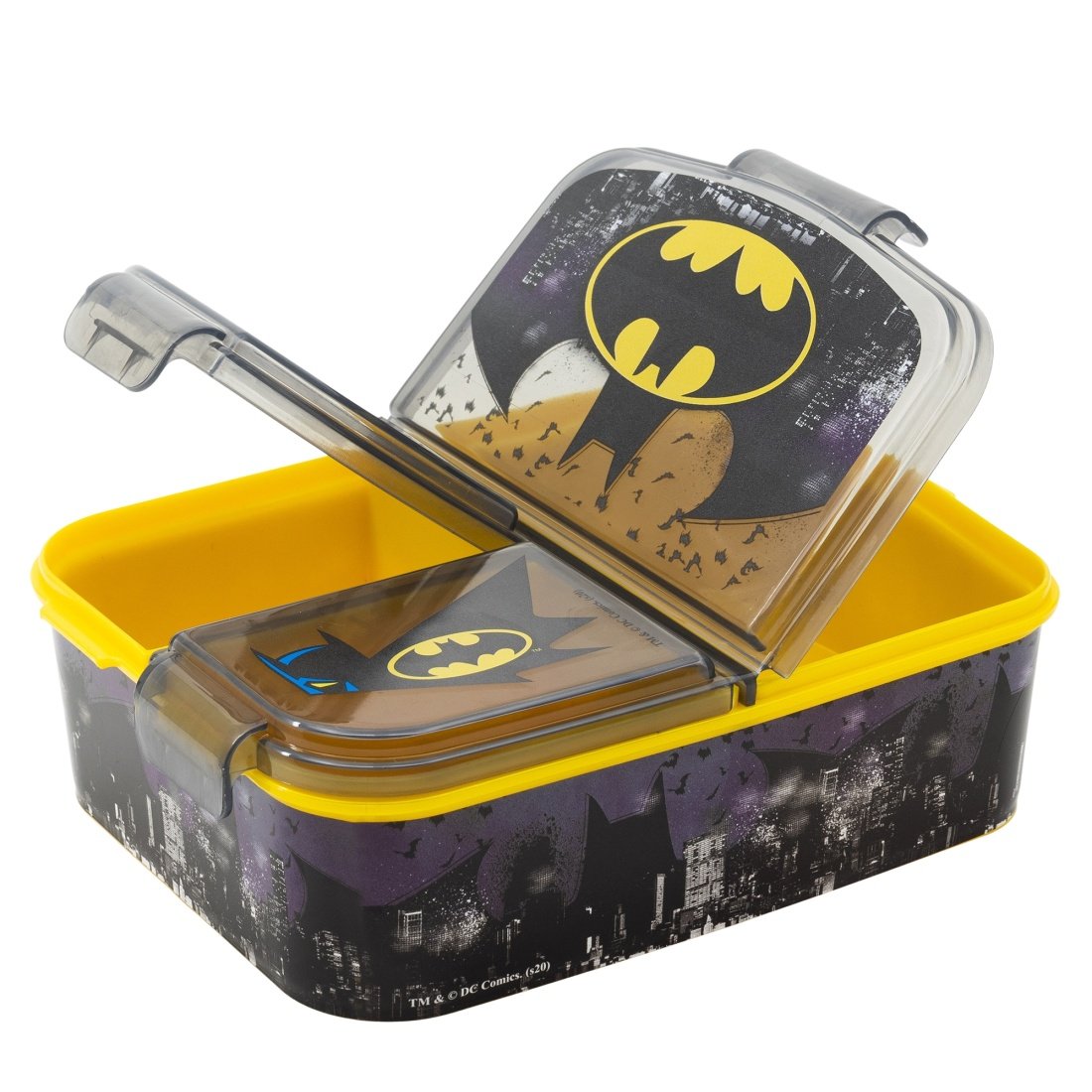 Stor Πλαστικό Παιδικό Δοχείο Φαγητού Μαύρο Sandwich Box Batman Symbol Μ19.5 x Π16.5 x Υ6.7cm - Image 2